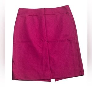 J Crew Factory Hot‎ Pink Fuschia Wool Blend Lined Pencil Skirt Womens 2 Barbie